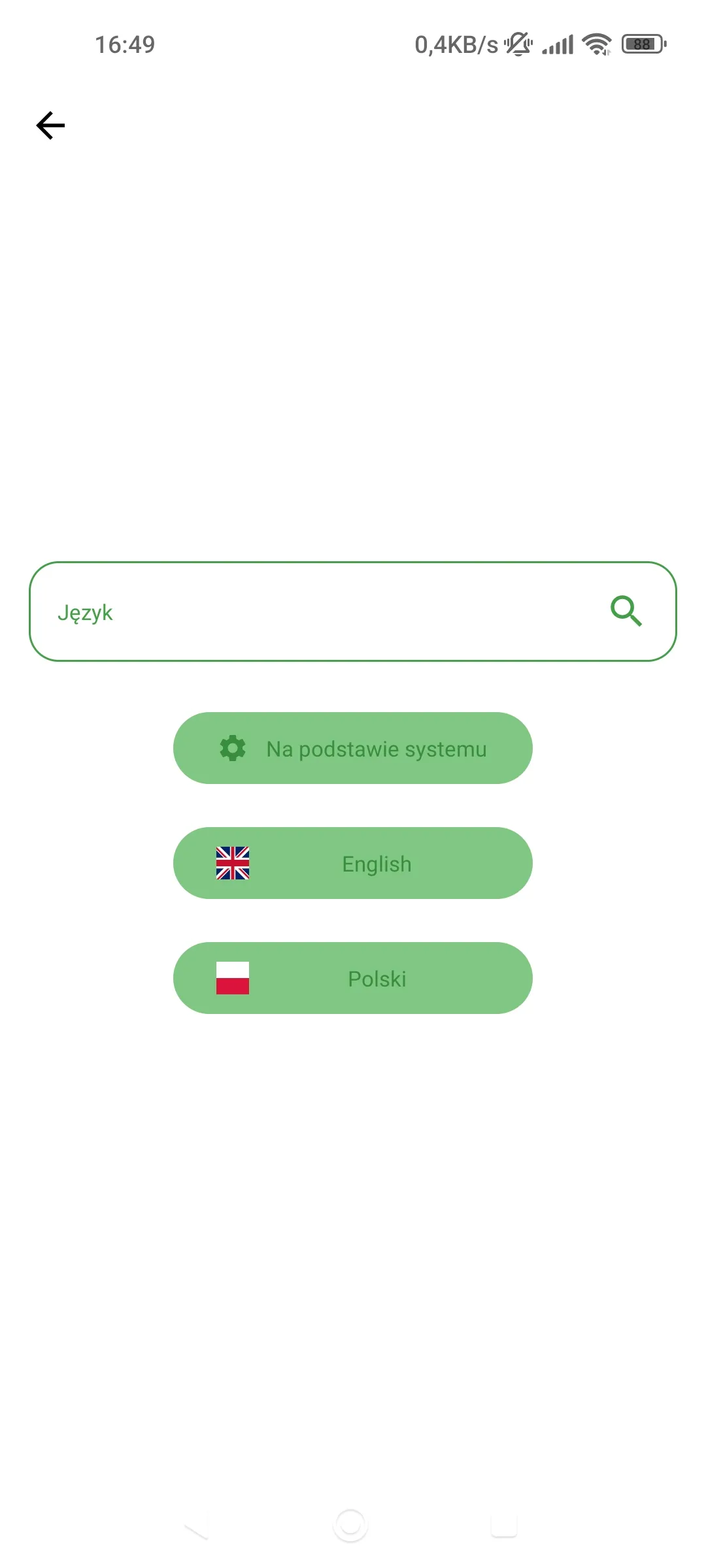 Language settings - Polish
