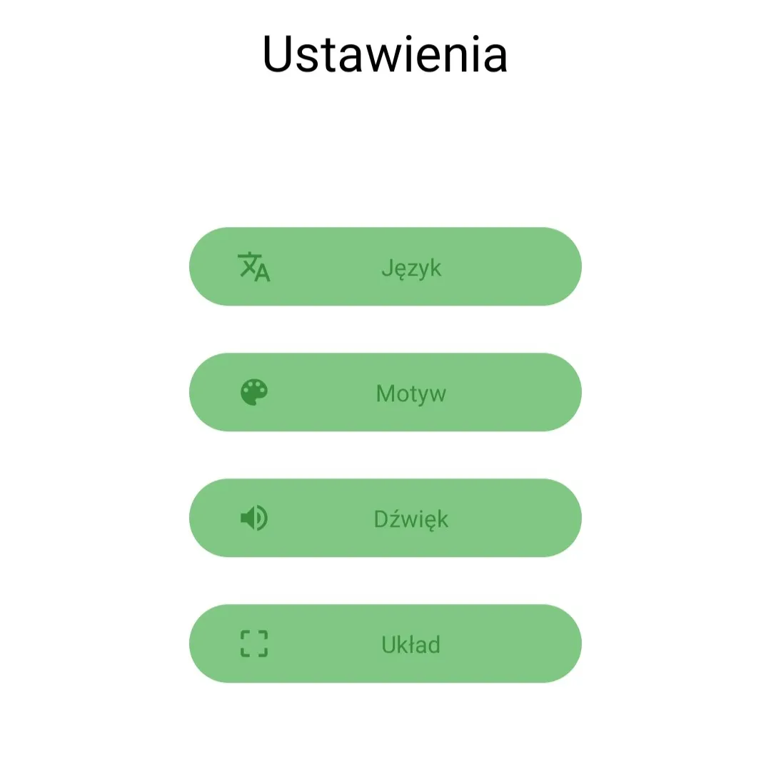 Settings screen